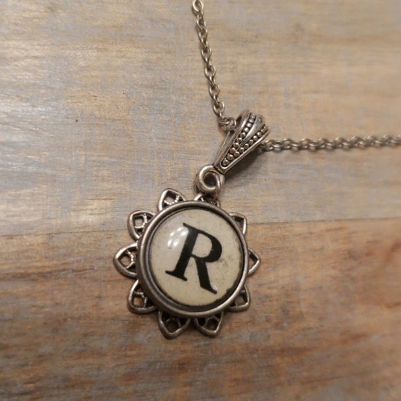 Jewelry - Initial Necklace Typewriter charm